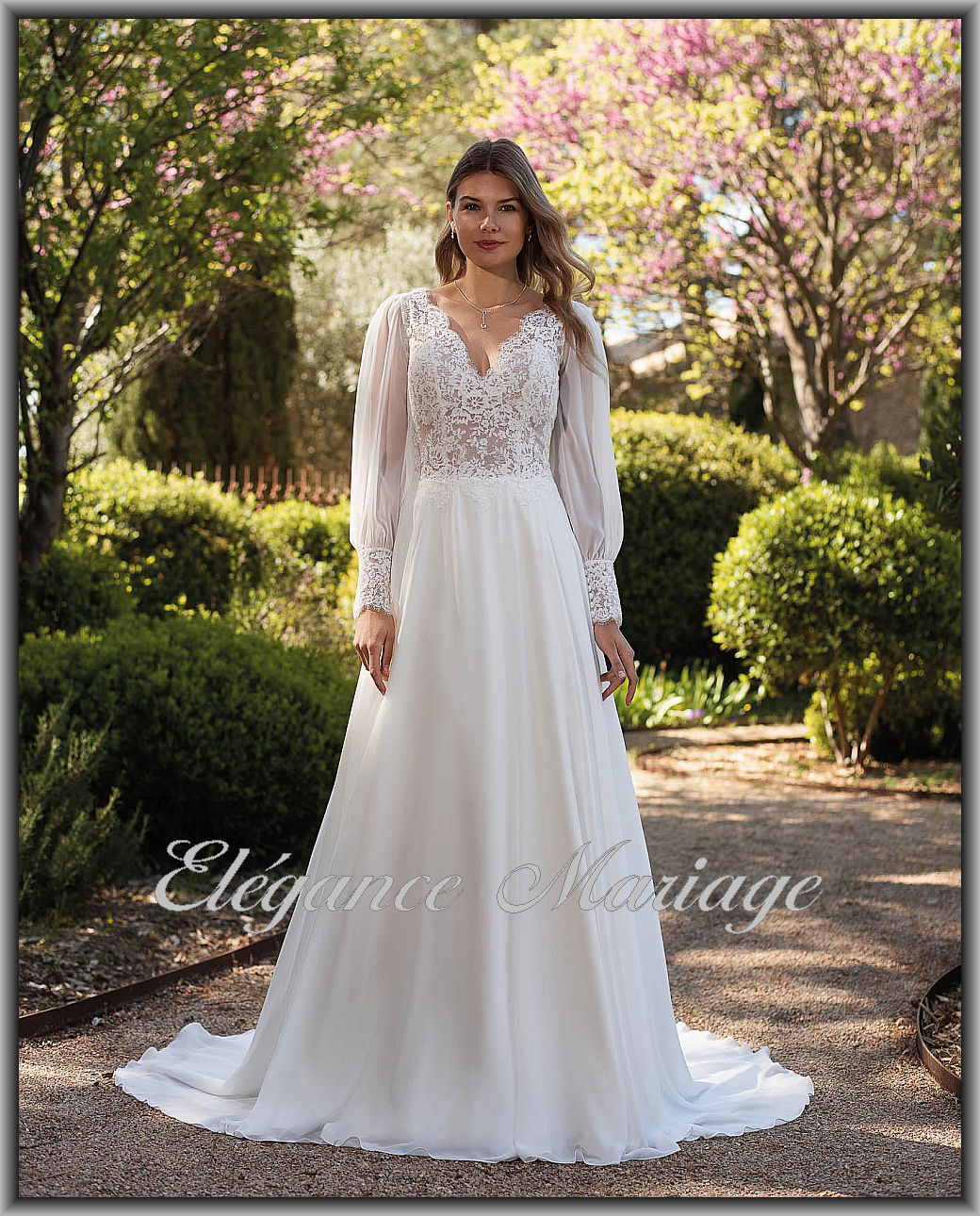 robe de mariée bohème manches longues amovibles