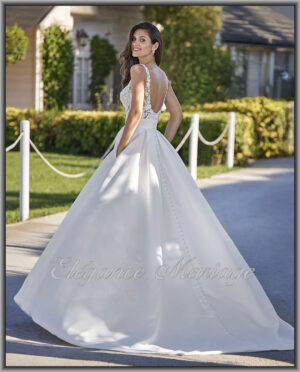 Alysson robe de mariée avec poches Dax et grand décolleté dos