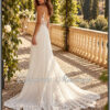 Débra robe de mariée bohème dos ouvert et traîne travaillée en dentelle
