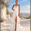 Robe mariée petit prix Dax Ellyne bustier avec jupe fendue en mousseline