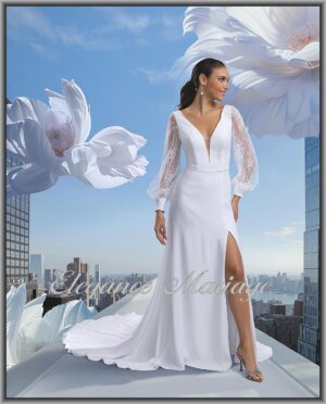 Fiona robe de mariée fendue manches longues Pronuptia