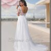 Fortuna robe de mariée en tulle avec manches longues et décolleté dos arrondi