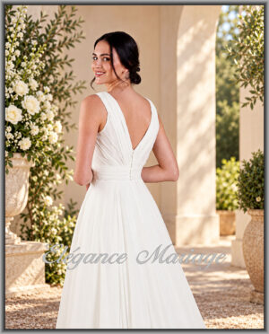 ILIOS robe de mariée fluide avec décolleté dos et boutons à Mont-de-Marsan