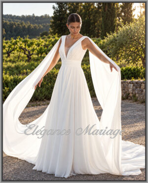 ILIOS robe de mariée chic à petit prix avec décolleté V à Dax
