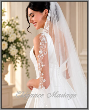 Iloé robe de mariée ivoire en satin duchesse