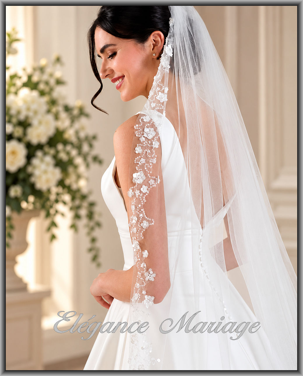 Iloé robe de mariée ivoire en satin duchesse