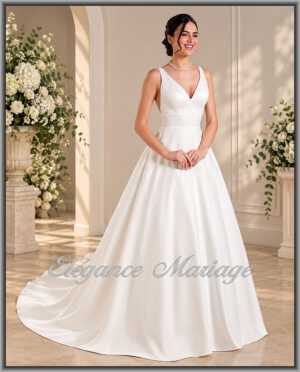 Iloé robe de mariée ivoire en satin duchesse