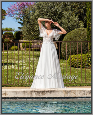 Intuition robe de mariée bohème à jupe fluide