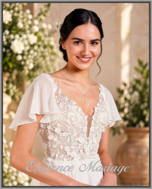 Intuition robe de mariée avec corsage en dentelle florale