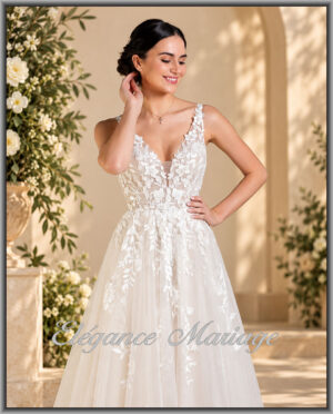 ISALINE robe de mariée fluide en tulle disponible dans les Landes