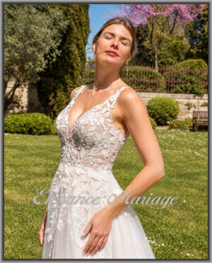 ISALINE robe de mariée en tulle et dentelle à Mont-de-Marsan