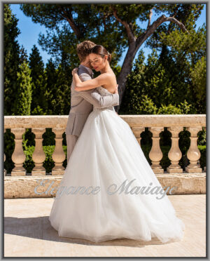 IVANNE robe de mariée princesse Landes en tulle pailleté