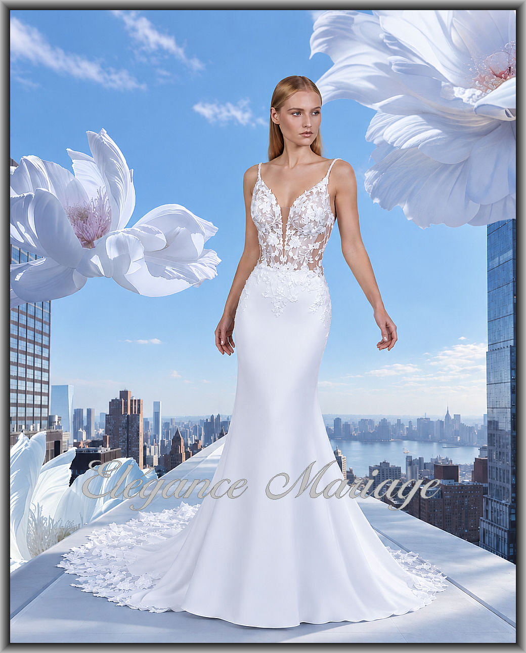 Robe de mariée sirène longue traîne | Quadisha – Image 2