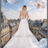 Quetty robe de mariée bohème avec décolleté dos plongeant en V et dentelle