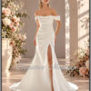 Séfia robe de mariée sirène fendue avec encolure bateau à Dax