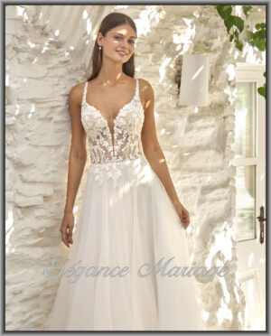 Safiya robe de mariée bohème bustier en dentelle