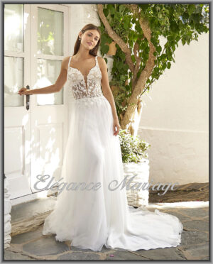Safiya robe de mariée en tulle fluide à Mont-de-Marsan