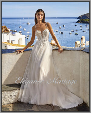 Syana robe mariée fluide tulle ivoire style bohème